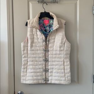 Lilly Pulitzer Gold Boucle Noella Vest XL